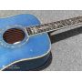 Custom Grand Solid Spruce Top D Shape Acoustic Guitar in Blue Color Veneer Maple Back Side