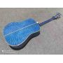 Custom Grand Solid Spruce Top D Shape Acoustic Guitar in Blue Color Veneer Maple Back Side