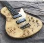 Custom Grand 5 Strings Burr Scar Top Elm Body Bass in Natural Color