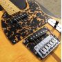 Custom Prince HS Anderson & Hohner Madcat Mad Cat Tele Amber Yellow Flame Maple Top Electric Guitar Leopard Pickguard & Body Binding