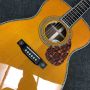 Custom OM Body Solid Spruce Top Acoustic Guitar 42SS Type Abalone Binding Yellow Color Eric Clapton Signature Sound Hole Pickup EQ