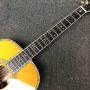 Custom OM Body Solid Spruce Top Acoustic Guitar 42SS Type Abalone Binding Yellow Color Eric Clapton Signature Sound Hole Pickup EQ