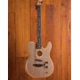 Custom Acoustasonic Tele Sonic Natural Electric Guitar Polyester Satin Matte Finish With Dot Inlay China Black Hardware
