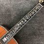 Custom Solid KOA Wood Acoustic Guitar Abalone Vase Inlays Binding D45K D Body
