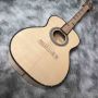 Custom OM Body 40 Inch Solid Wood Black Binding Ebony Fingerbord Electric Acoustic Guitar