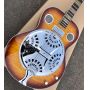 Custom Dobro Guitar with Sunburst Top Super Water Ripple Back Resonator Steel Guitar
