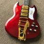 Custom SG Electric Guitar with Metal Red Color 