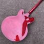 Custom Semi Hollow Body Burst Color Quilte Maple Jazz Electric Guitar Chrome Hardware 