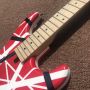 Custom 5150 Striped Series Red/Black/White Floyd Locking Tremol Eddie Van Halen Style Electric Guitar
