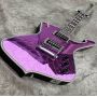 Custom Purple Gold Sliver Cracked Mirror ICEMAN Stanley Electric Guitar Abalone & Cream Body Binding Guitar