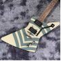 Custom Grand Explorer Electric Guitar Jason Hook Sherman Guitar Alternate Finish Black with Military Green, Very Rare