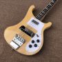 Custom 4 Strings Electric Guitar Bass with Wood Color Paint Korean Accessories Neck Through Body