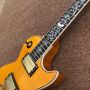 Custom Electric Guitar with Rosewood Fingerboard Colors Binding and Mosaic Gold Hardware Accept OEM