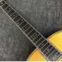 Custom blonde top acoustic electric guitar OM body solid top guitar real abalone binding snow flake inlays
