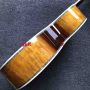 Custom Tobacco Color Flamed Maple Back Side Abalone Binding Jumbo Acoustic Guitar