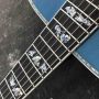 Custom Grand Hummingbird Vipe Blue Acoustic Guitar Ebony Fingerboard