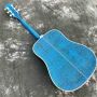 Custom Grand Hummingbird Vipe Blue Acoustic Guitar Ebony Fingerboard