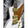 Custom Irregular Special-Shaped Electric Guitar with White Veneer Yellow Guard Board