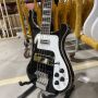 Custom Ricken 4003 Bass Electric Guitar Bass in Black Color with Chrome Hardware