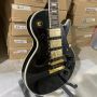 Custom LP Electric Guitar with Gold Hardware Rosewood Fingerboard Mahogany Body in Black Color