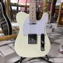 Custom Tele Electric Guitar in Cream White Color with Maple Fingerboard and Chrome Hardware White Pickguard