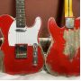 Custom TL TELE Aged Electric Guitar Red Color ASH Body Rosewood Fingerboard Double Binding 