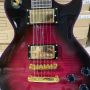 Custom Electric Guitar with Purple Bindings Golden Hardware Black Circle Purple 