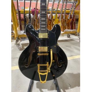 Custom Grand Semi Hollow Body Jazz Custom Electric Guitar Gold Hardware With Bigsby 
