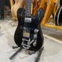 Custom Grand Tele Electric Guitar in Black with Chrome Hardware and Bigsby High Quality Guitar