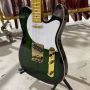 Custom Tuff Dog Tele Electric Guitar Black Circle Green Gold Hardware