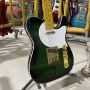 Custom Tuff Dog Tele Electric Guitar Black Circle Green Gold Hardware