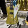 Custom Grand Firebird Style Electric Guitar in Golden Color with Gold Hardware Mahogany Body Rosewood Fingerboard
