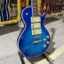 Custom LP Style Ace Frehley Hummbucker Pickups Electric Guitar with Rosewood Fingerboard Mahogany Body Blue Color Accept OEM