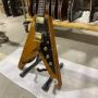 Custom Fly-V Electric Guitar in Nature Wood Color with Rosewood Fingerboard Mahogany Body Gold Hardware