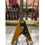 Custom Fly-V Electric Guitar in Nature Wood Color with Rosewood Fingerboard Mahogany Body Gold Hardware
