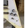 Custom Irregular Shape Fly-V Electric Guitar with Cream Yellow Color