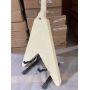 Custom Irregular Shape Fly-V Electric Guitar with Cream Yellow Color