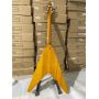 Custom Flying V Irregular Shaped Electric Guitar with Original Wood Color Mahogany Body and Chrome Hardware Accept OEM
