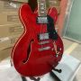 Custom ES 335 Style Semi Hollow Electric Guitar Jazz Model in Transparent Red Color