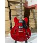 Custom ES 335 Style Semi Hollow Electric Guitar Jazz Model in Transparent Red Color