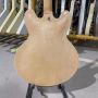 Custom es335 Style Semi Hollow Body Jazz Electric Guitar in Original Wood Color with P90 Pickups Chrome Hardware