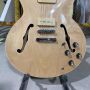 Custom es335 Style Semi Hollow Body Jazz Electric Guitar in Original Wood Color with P90 Pickups Chrome Hardware