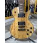 Custom LP Style Burl Maple Top Electric Guitar with Black Hardware 