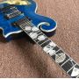 Customize LP Burl Top Mahogany Wood Irregular Special Shape Abalone Binding Neck Inlay Headstock Electric Guitar in Blue Color