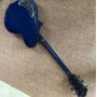 Customize LP Burl Top Mahogany Wood Irregular Special Shape Abalone Binding Neck Inlay Headstock Electric Guitar in Blue Color
