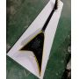 Custom 6 Strings Black V Shaped Electric Guitar with Yellow Stripe