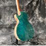 Custom Double Tiger Flamed Jazz Electric Guitar in Green Color with Golden Hardware