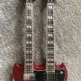 Custom 12 Strings +6 Strings Double Head SG Electric Guitar in Red Color