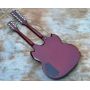 Custom Dark Red JimmyPage 6+12 Strings SG Electric Guitar Double Neck Guitar JP EDS1275
