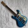 Custom 1965 The Venture Mosrite Style Electric Guitar in Blue Bigsby